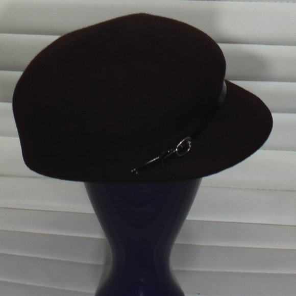 Nine West Wool Hat Brown newsboy classic One size - Picture 3 of 9